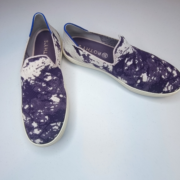 Rothy's The Original Slip-On Sneaker in the Ocean Iris Shibori Tie-Dye Size 10 - Picture 2 of 11